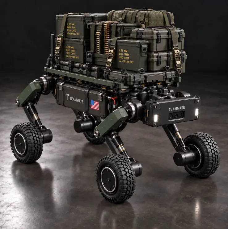 Teammate Sustain carrying secured mission resupply containers