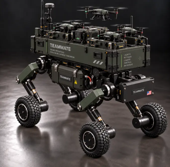 Teammate Hive carrying and supporting multiple small drones